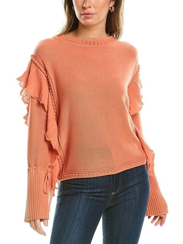 Rebecca Taylor Long Sleeve Pointelle Pullover - /Pink