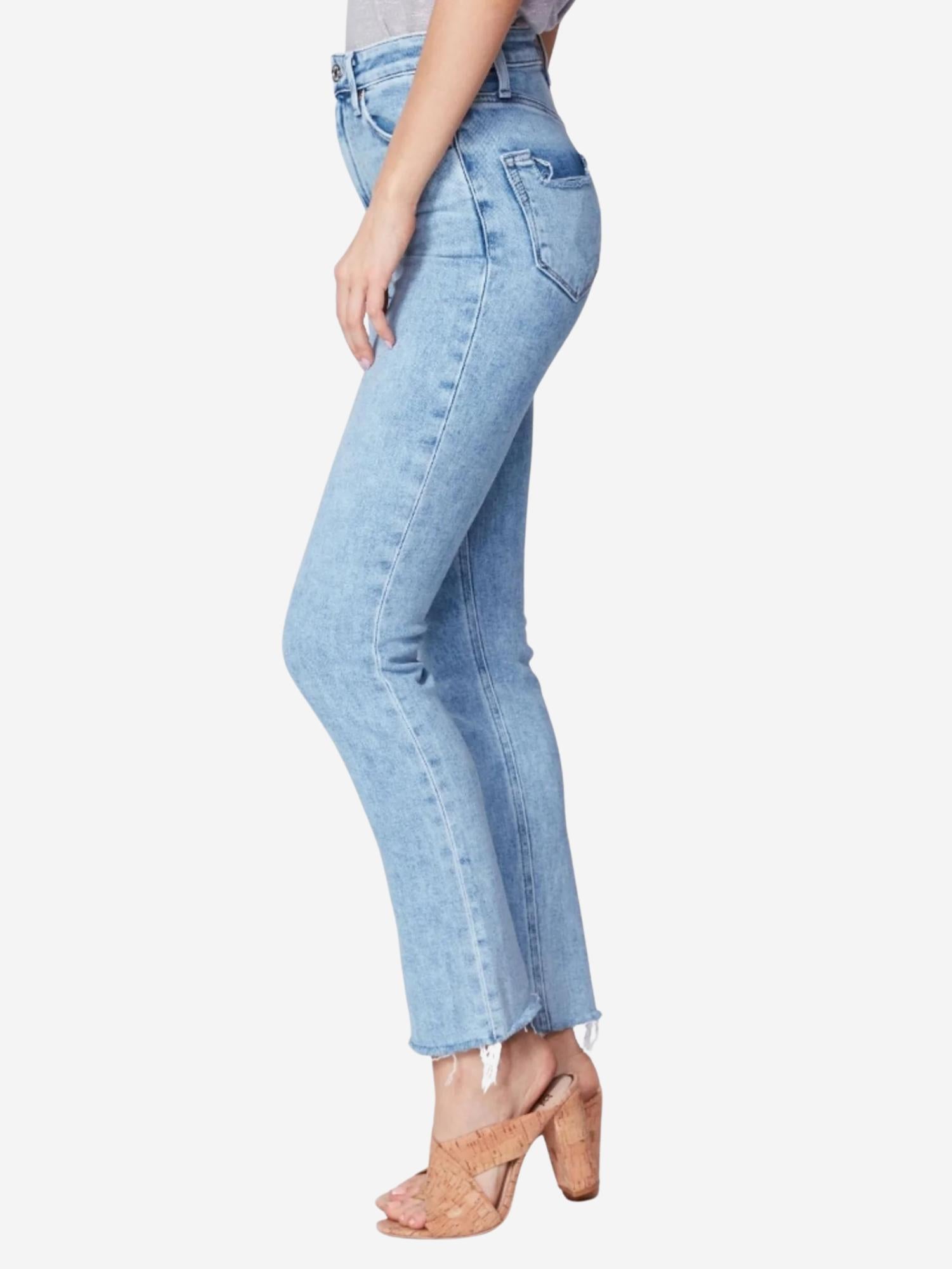 Paige Hoxton High-Rise Slim Raw Hem Jeans - /Blue