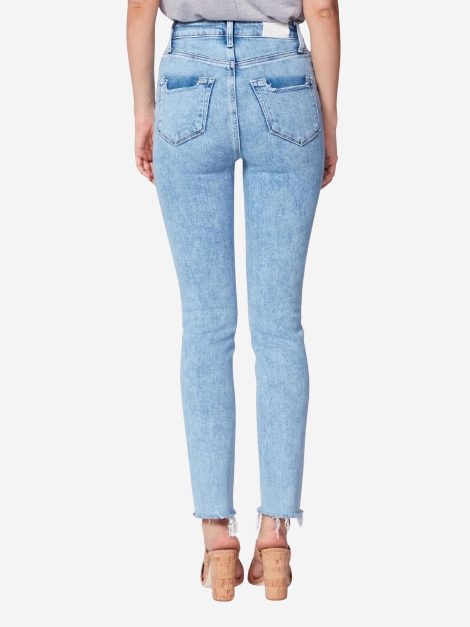 Paige Hoxton High-Rise Slim Raw Hem Jeans - /Blue