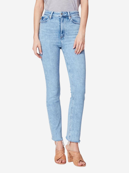 Paige Hoxton High-Rise Slim Raw Hem Jeans - /Blue