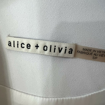 Alice + Olivia 3/4 Sleeve Open Front Cropped Jacket - White - S