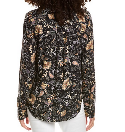 Michael Stars Cam Paisley Button Down Shirt - Paisley - Black Multi/Black Combo - XL