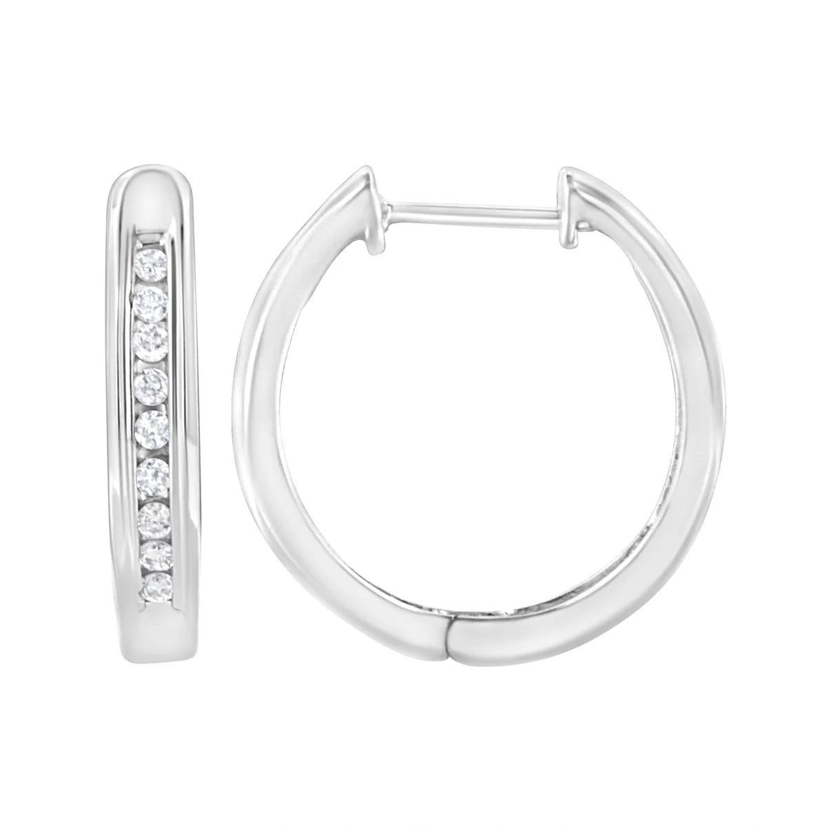 Haus of Brilliance .925 Sterling Silver 1/4 Cttw Lab Grown Diamond Hoop Earring (F-G Color, VS2-SI1 Clarity)