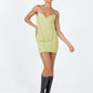 Princess Polly Green Sweetheart Neck Mini Dress / S