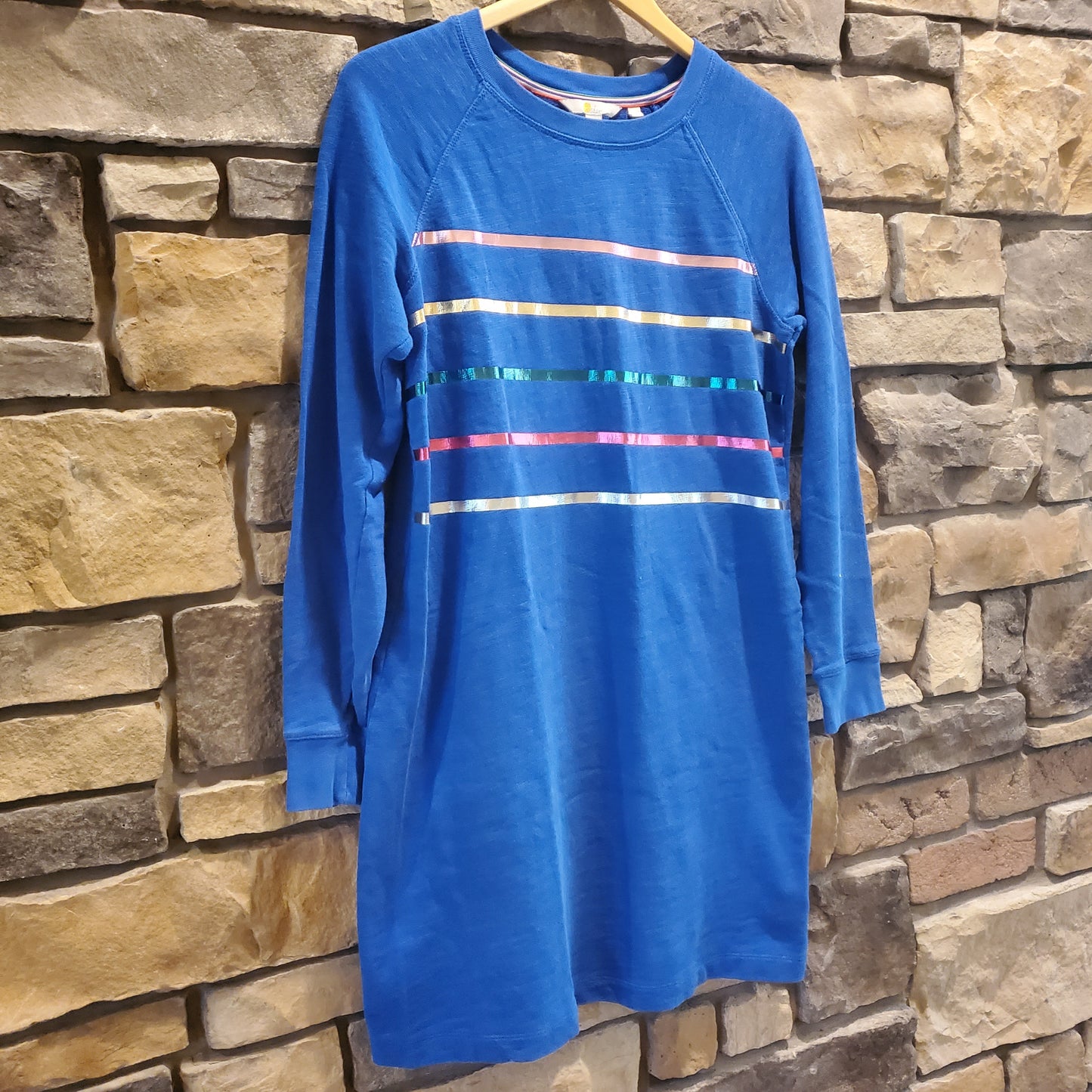Boden Mabel Sweatshirt Dress - Stripes - Blue Multi/Summit - 8