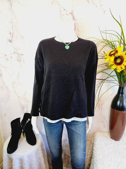 Kokun Relaxed Layered Cashmere Pullover - /Black Multi - M