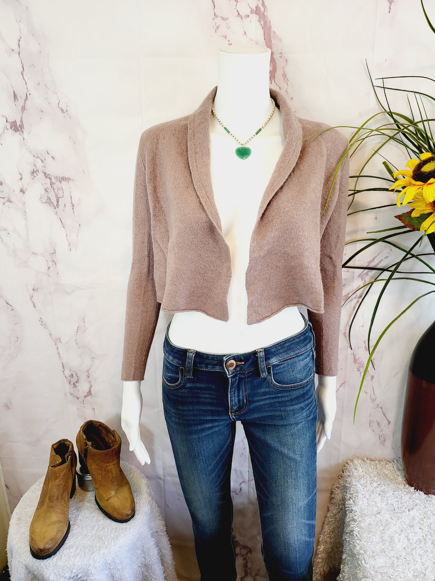 White + Warren Pleatback Open Cardigan