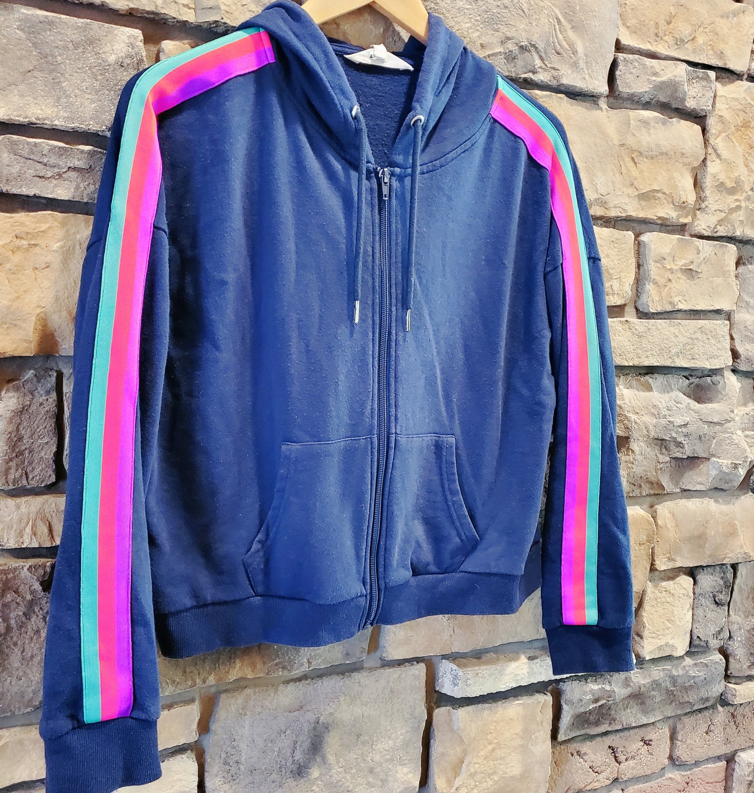 BB Dakota Hooded Zip Up Sweatshirt - /Blue Multi - S