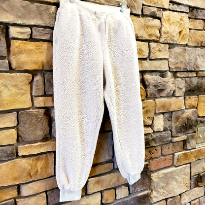 BLANKNYC Faux Sherpa Drawstring Jogger - /White - M