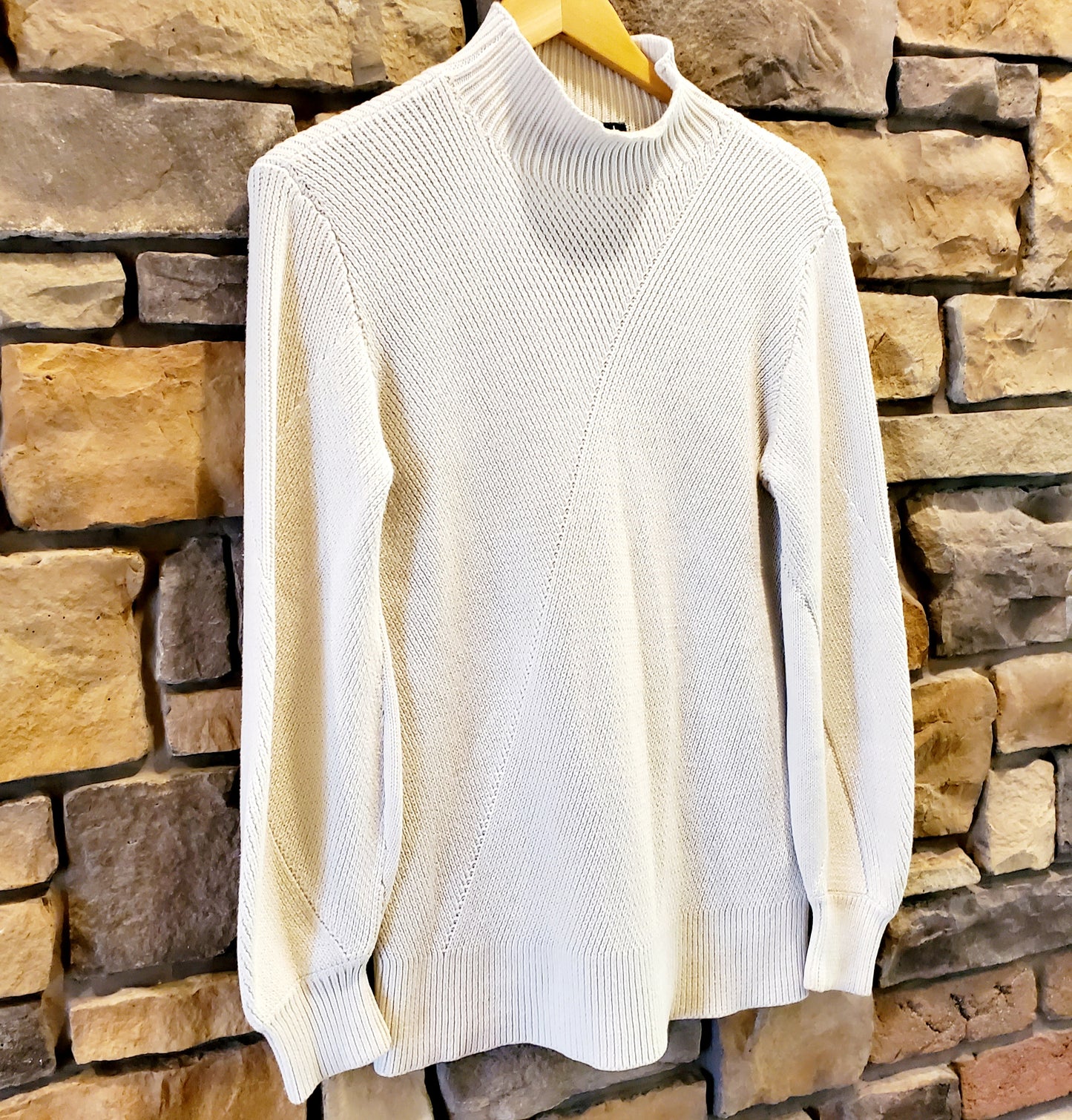 French Connection Mock Neck Blouson Sleeve Sweater - /White - S