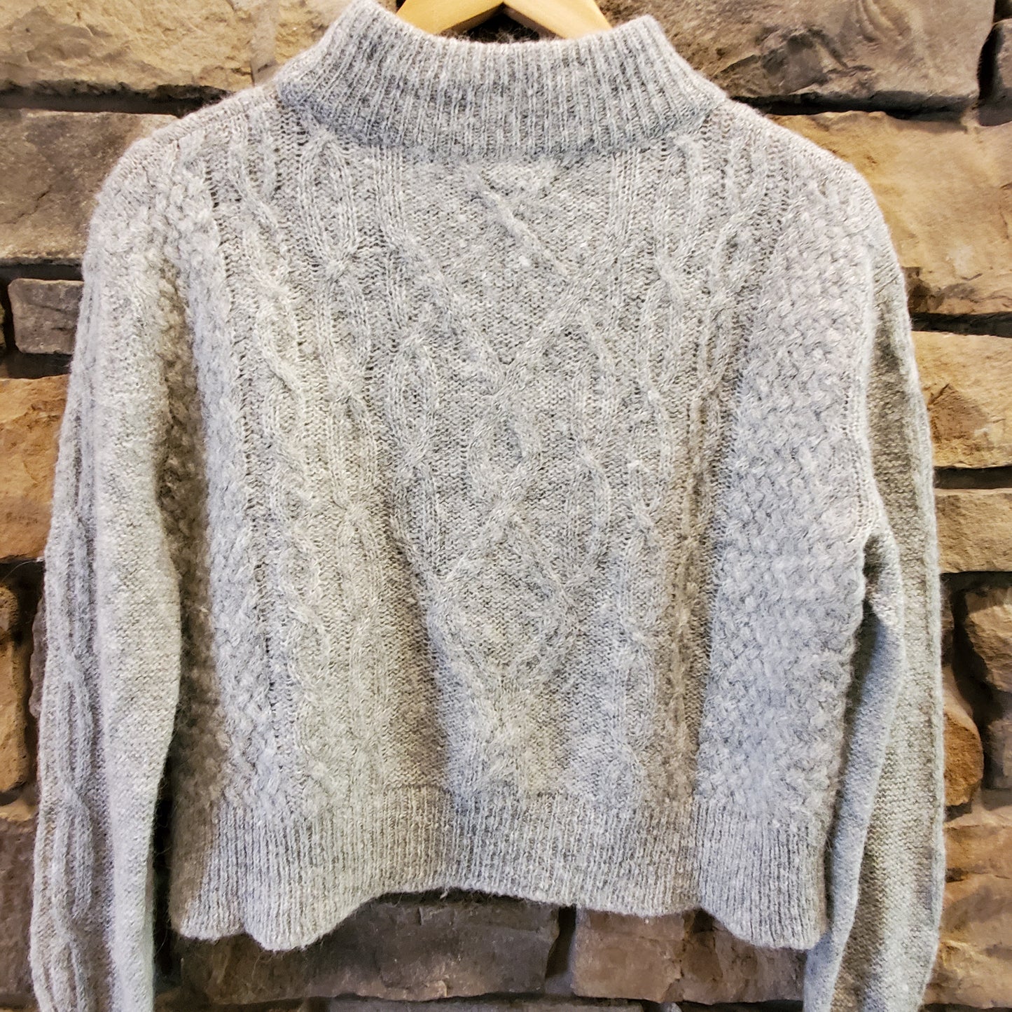 Joie Long Sleeve Mock-Neck Sweater - Gray - S
