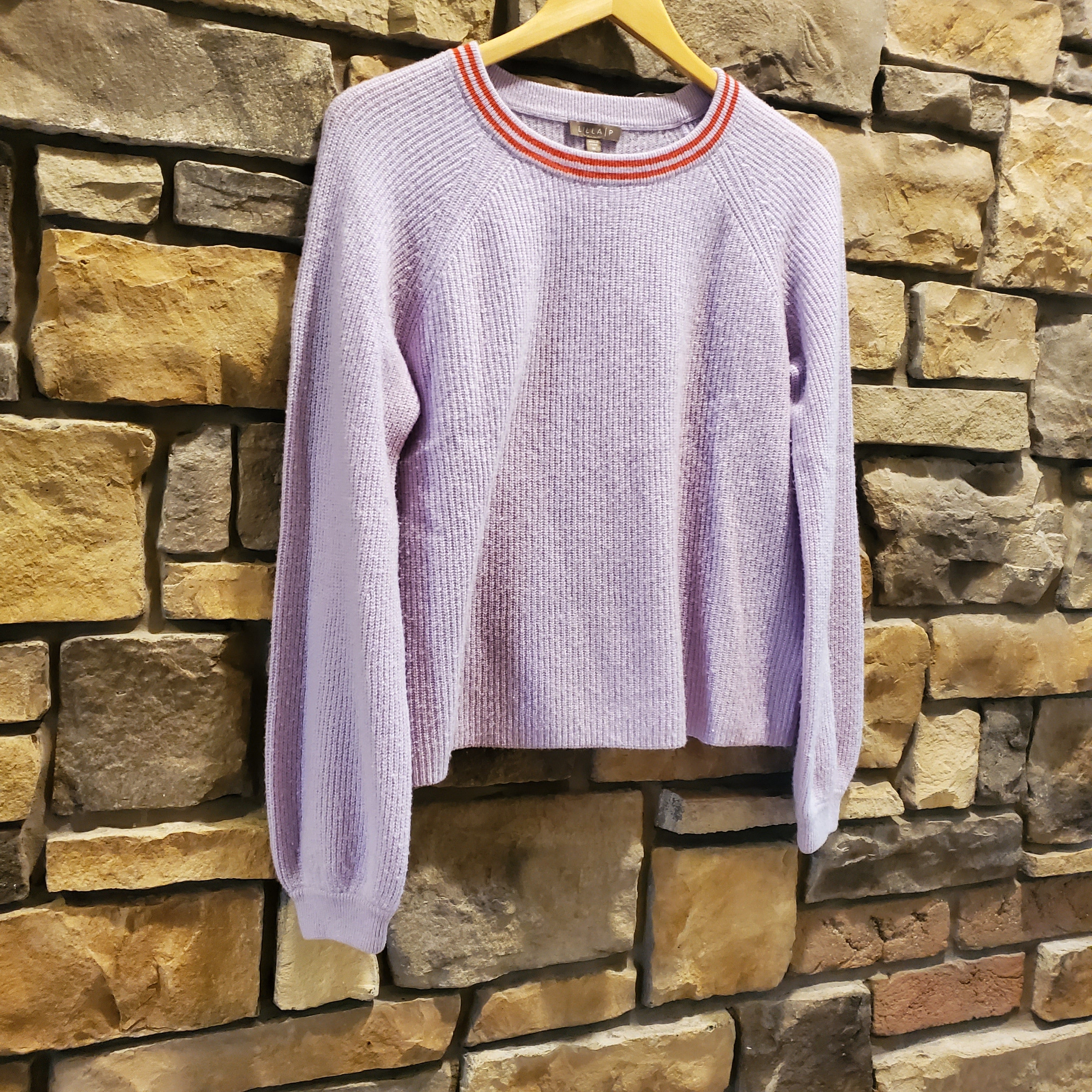 Lilla P Ribbed Crewneck Cashmere Sweater - /Purple - M