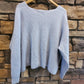 French Connection V-Neck Wool Blend Sweater - /Blue - M