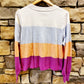 Lilla P Easy Striped Crewneck Sweater - Stripes - Multi/Orchid Multi - L