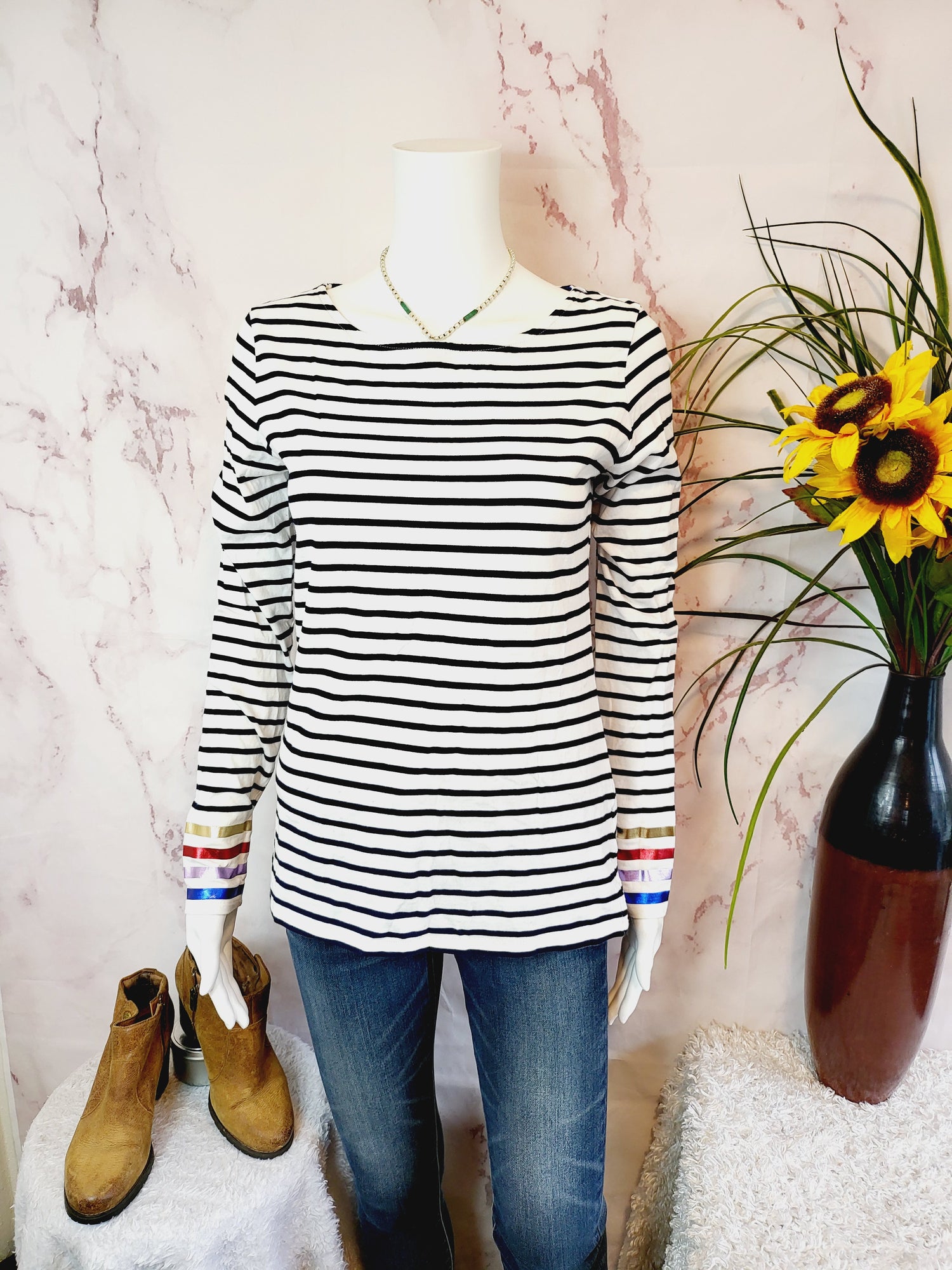 Boden Long Sleeve Breton Size 4