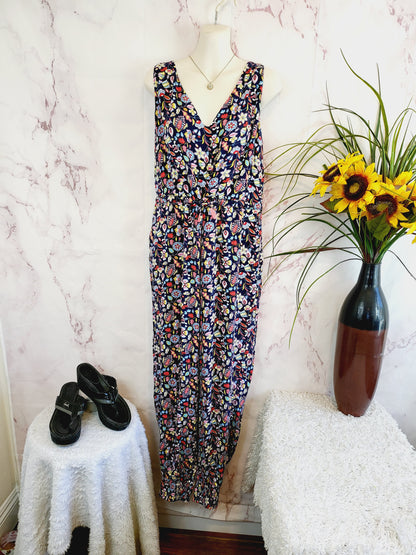 Boden Tie Waits Cecilia Jumpsuit - Floral - Navy Multi/Navy/Kaleidoscopic Floral - 12