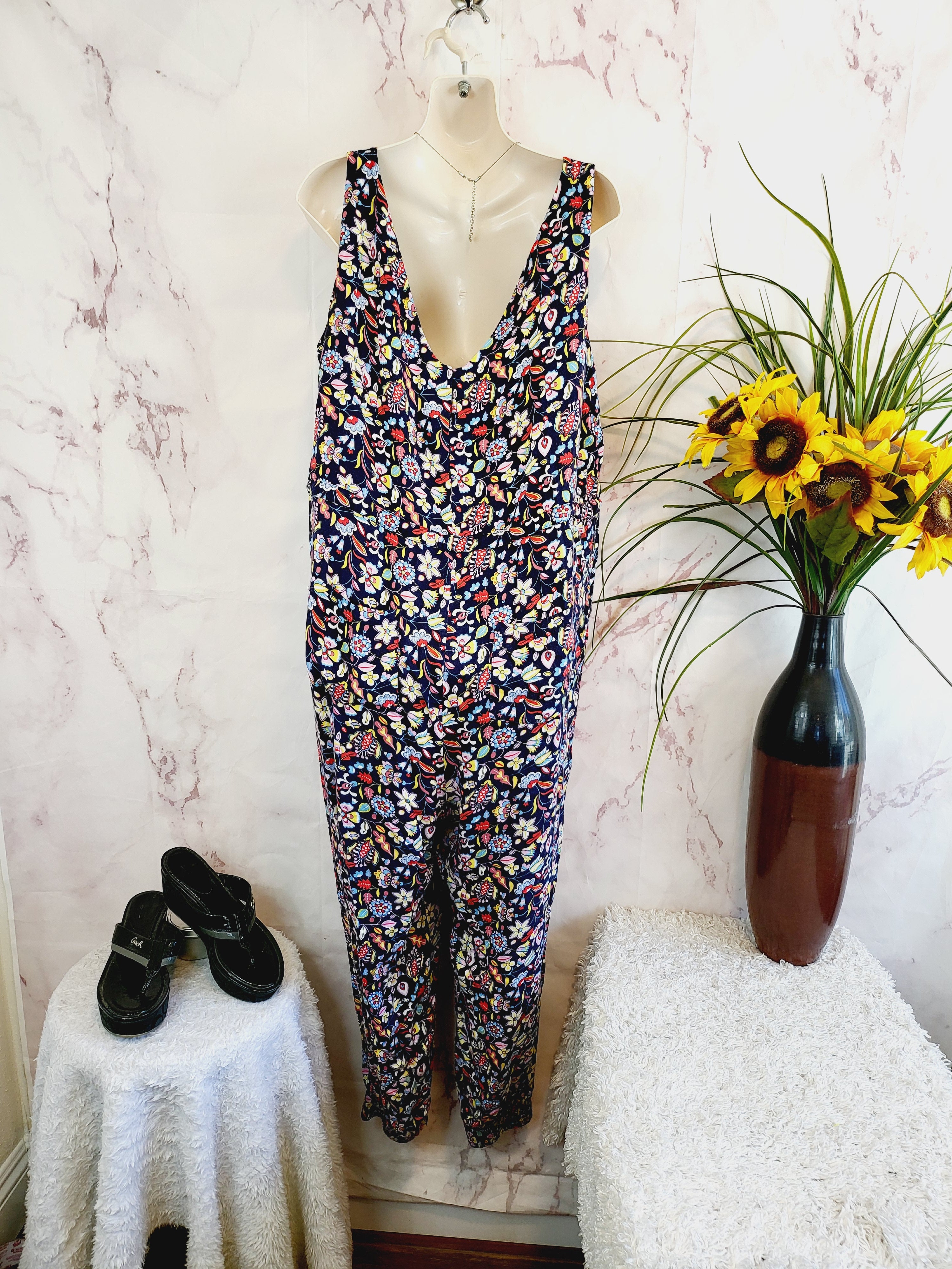 Boden Tie Waits Cecilia Jumpsuit - Floral - Navy Multi/Navy/Kaleidoscopic Floral - 12