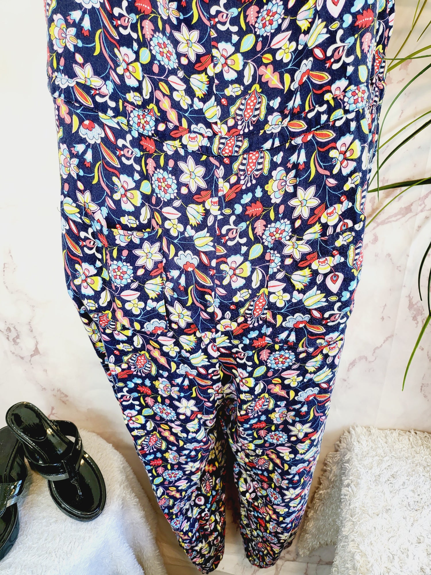 Boden Tie Waits Cecilia Jumpsuit - Floral - Navy Multi/Navy/Kaleidoscopic Floral - 12