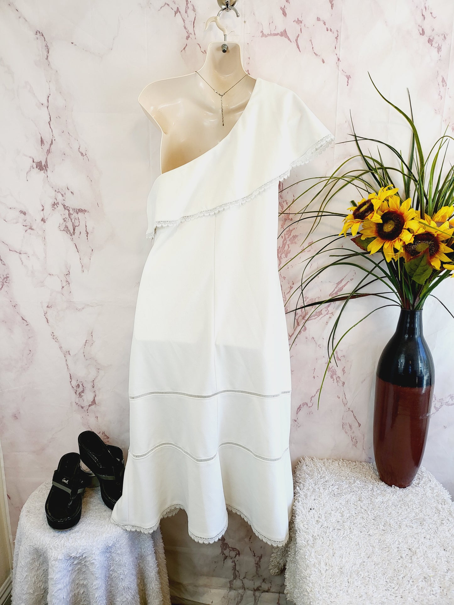 Lauren Ralph Lauren Janicia Crepe Sheath Dress - /Off White - 10