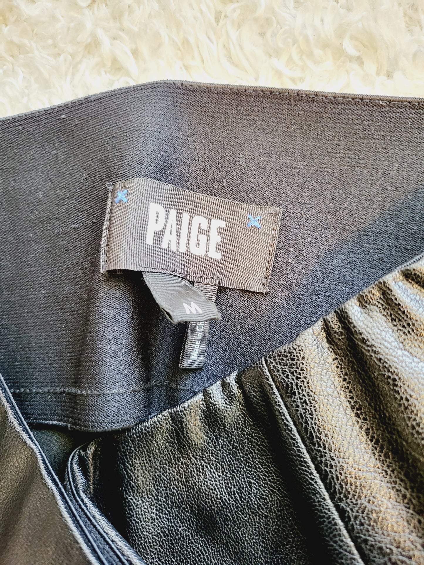 Paige Sheena Vegan Leather Legging - Black - M