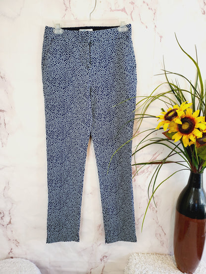 Boden Blue Abstract Richmond 7/8 Trouser Pants Size - 4