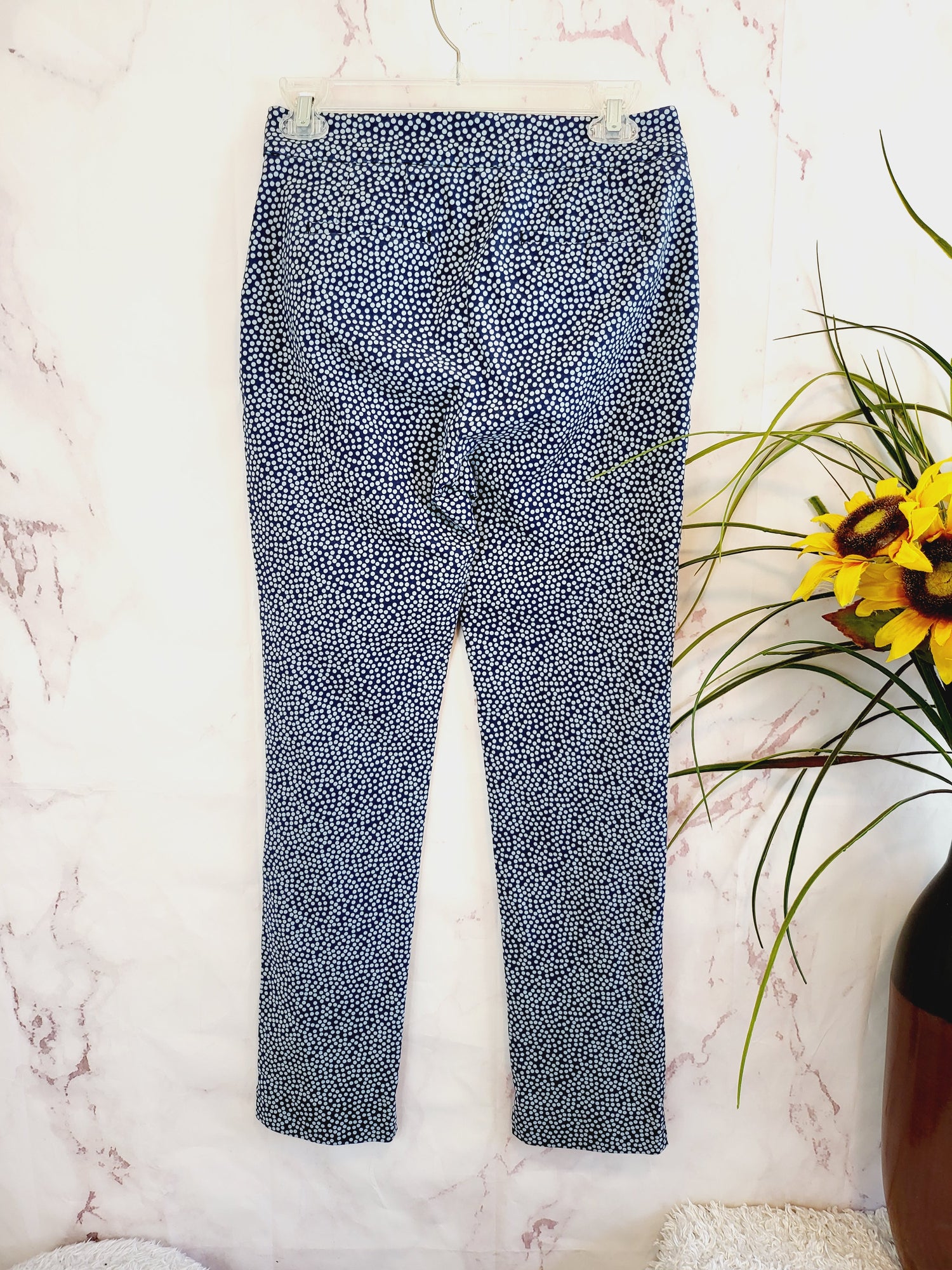 Boden Blue Abstract Richmond 7/8 Trouser Pants Size - 4