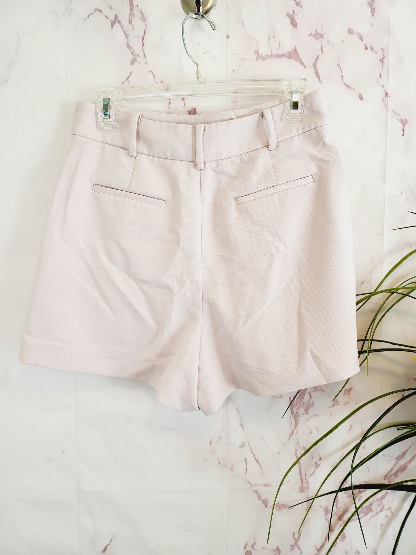BCBG Maxazria High-Waisted Pleated Belted Shorts - /Light Pink - S