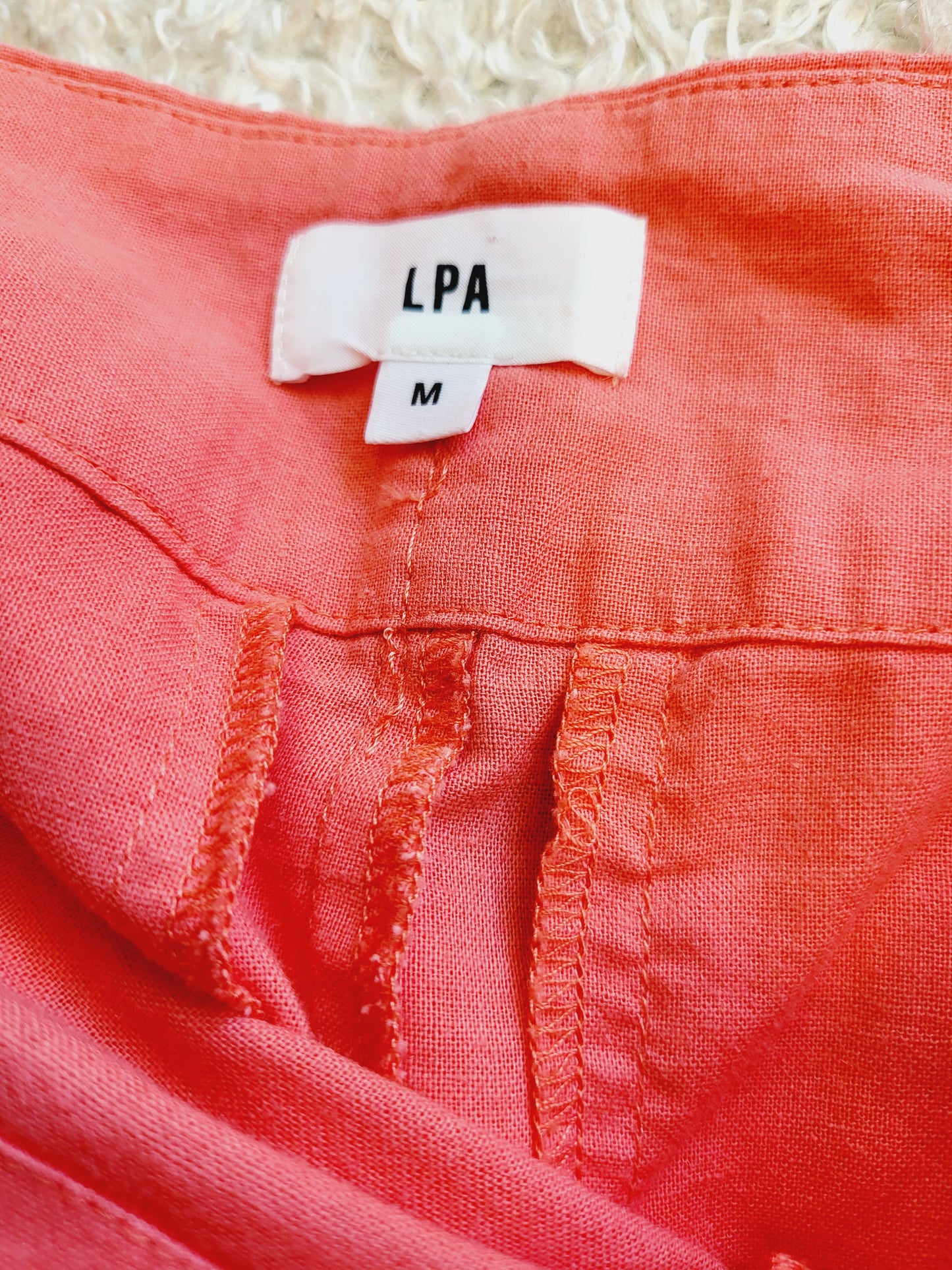 LPA Wide Crop Leg Paperbag Pants - /Pink - M