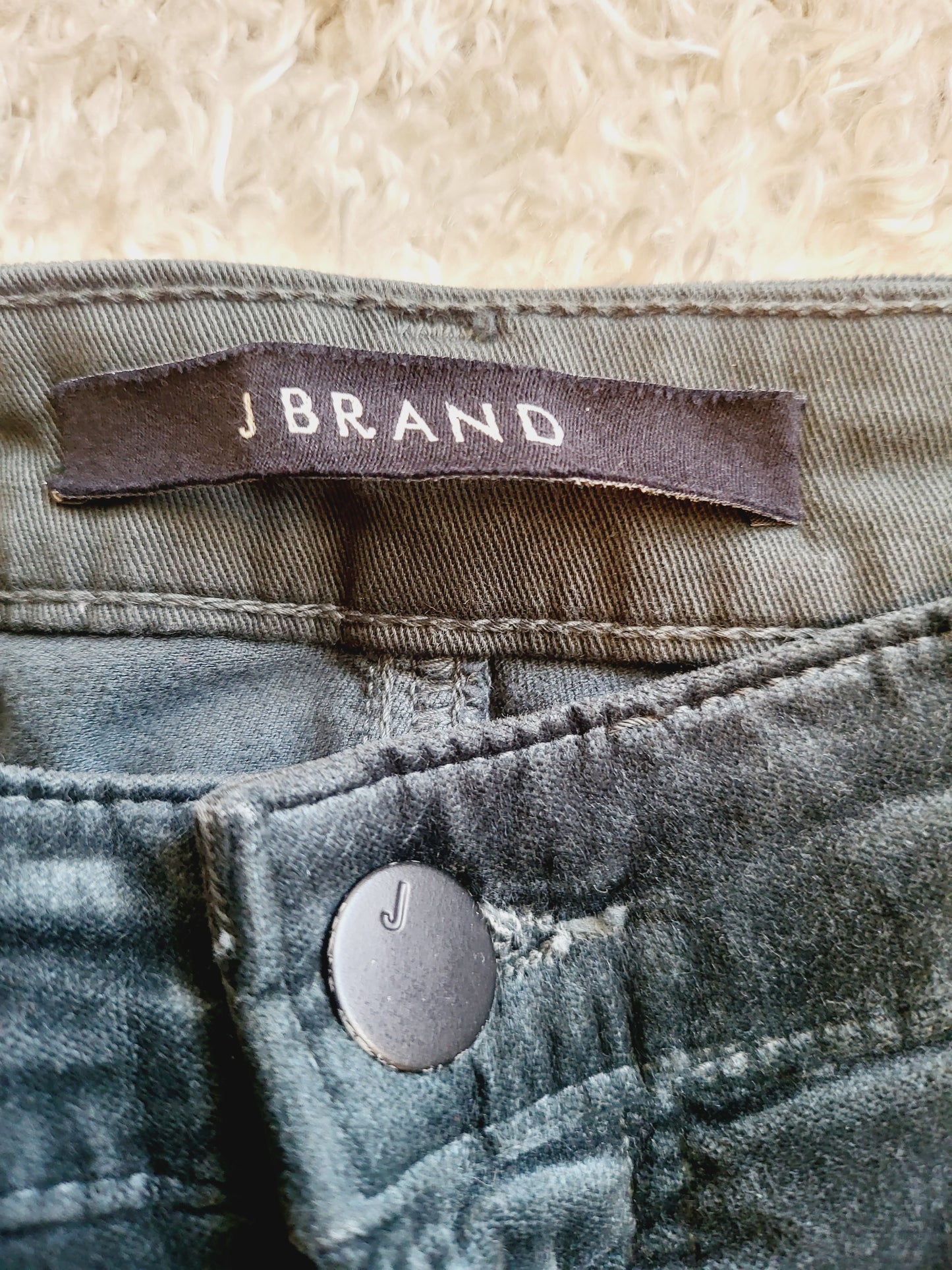 J Brand Zion Mid-Rise Skinny Velvet Jeans - /Green - 27