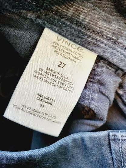 Vince High-Rise Straight Leg Chinos - Navy - 27