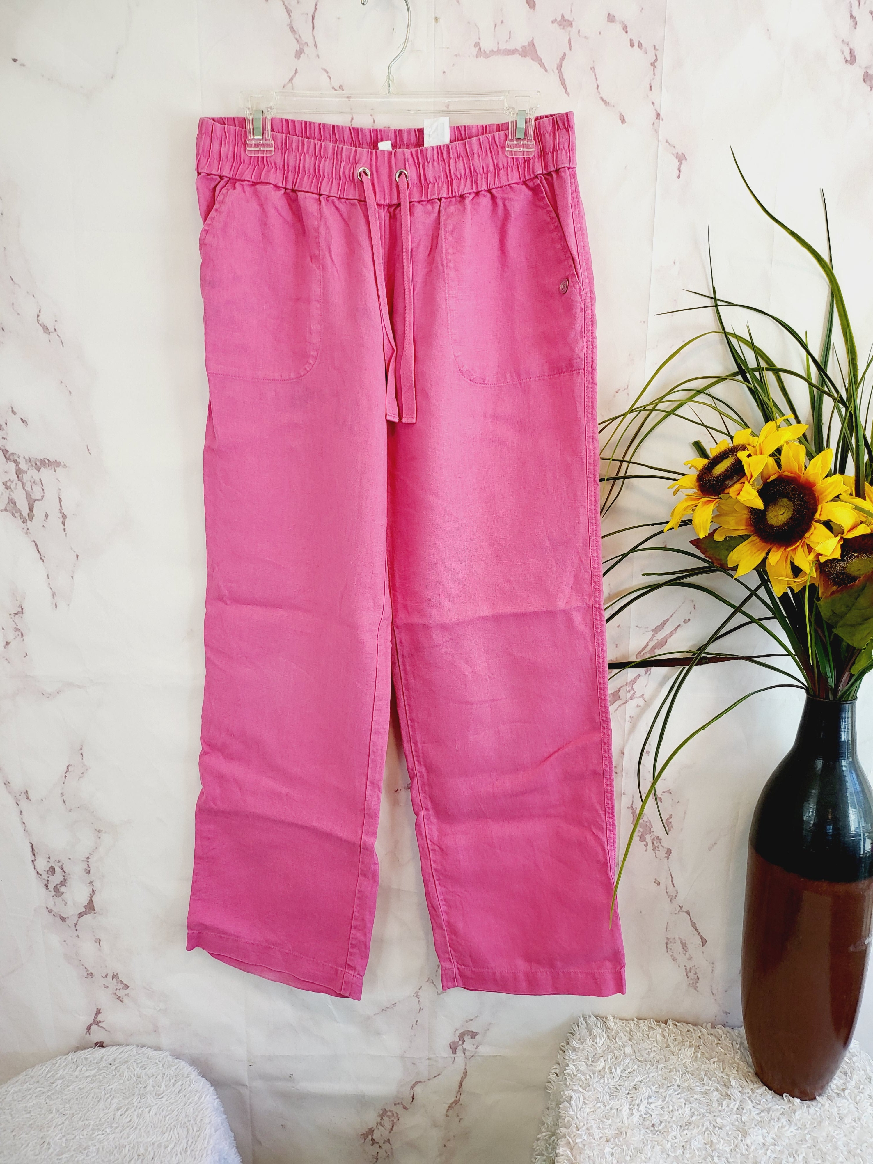 Southern Tide Elastic Waist Linen Pants - /Pink - S