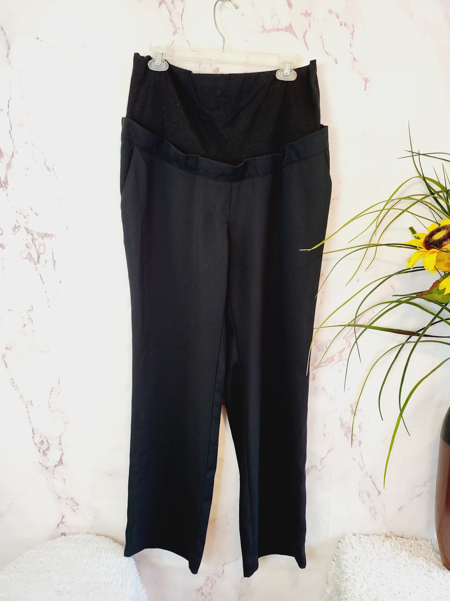 Soon Maternity Classic Straight Leg Maternity Pants - Black