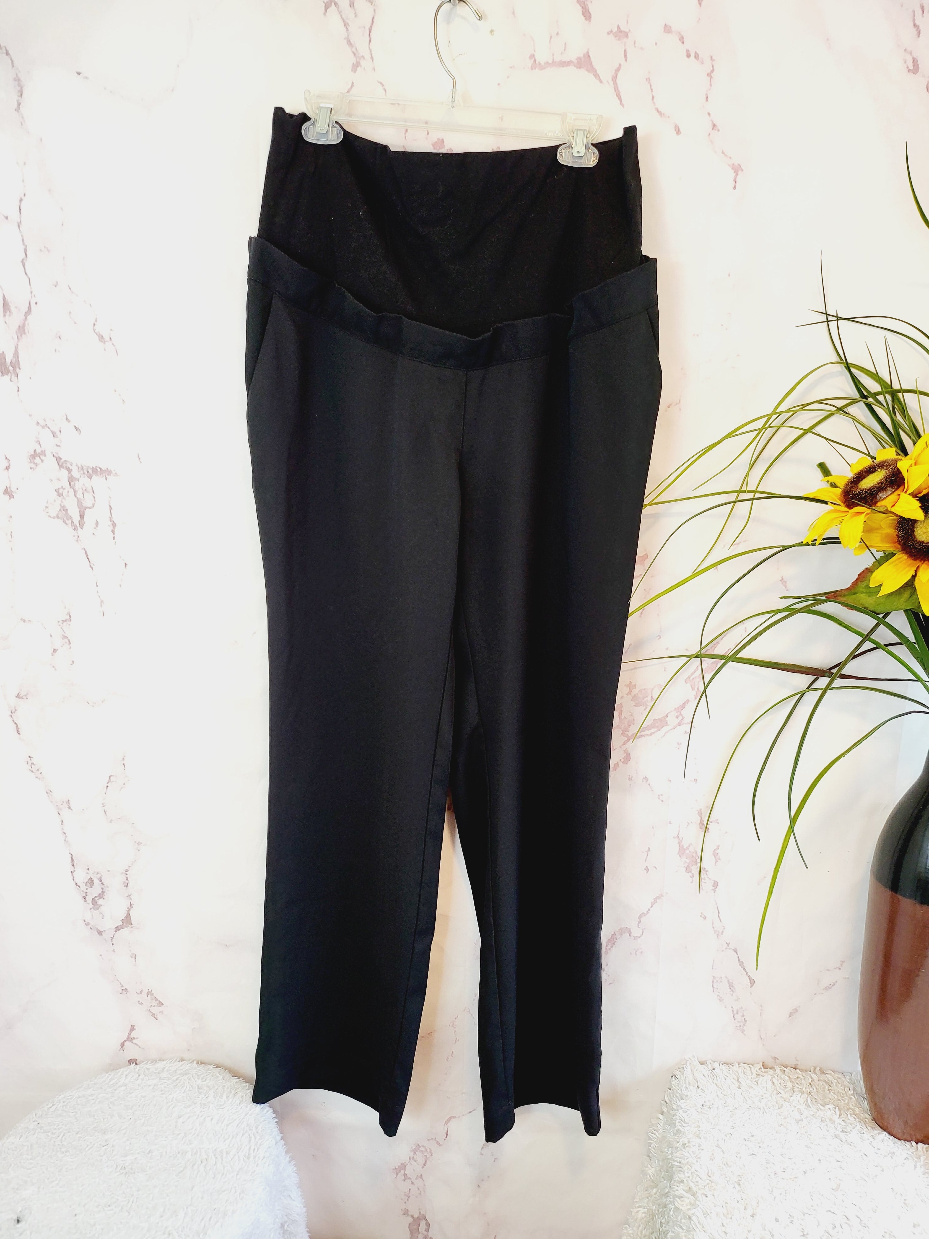 Soon Maternity Classic Straight Leg Maternity Pants - Black