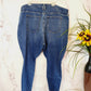 Good American High Rise Chewed Hem Skinny Jeans - /Blue