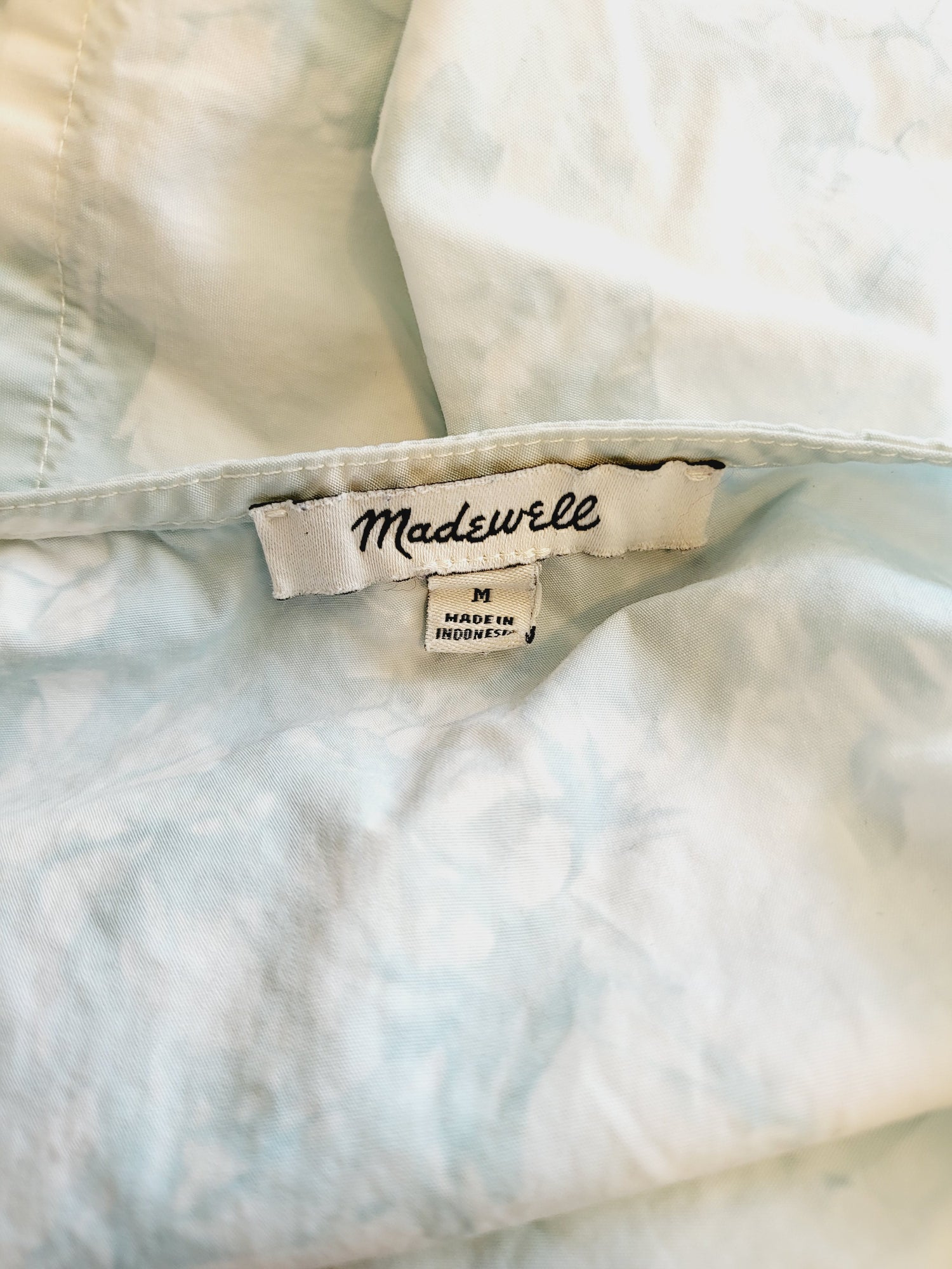 Madewell Mini Shirt Dress - Tie Dye - White Multi/Dusty Pool Tie Dye