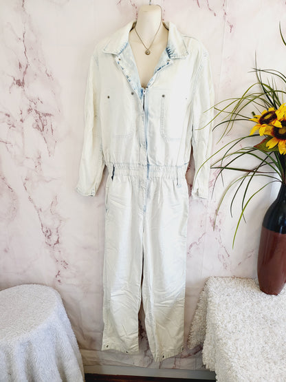 Thakoon Bleached Denim Utility Jumpsuit - /White Multi