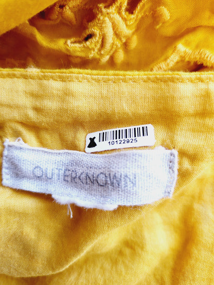 Outerknown Eyelet Kahlo Wrap Dress - Eyelet - Yellow/Golden Rod