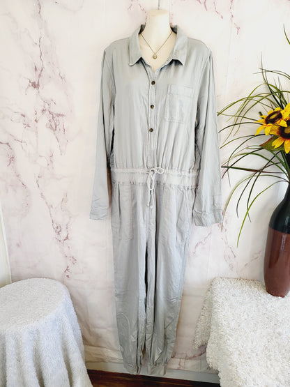 Faherty Arlie Day Button Front Jumpsuit - /Gray