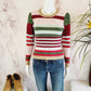 Parker Long Sleeve Crew Neck Ribbed Striped Sweater