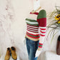 Parker Long Sleeve Crew Neck Ribbed Striped Sweater