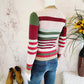 Parker Long Sleeve Crew Neck Ribbed Striped Sweater