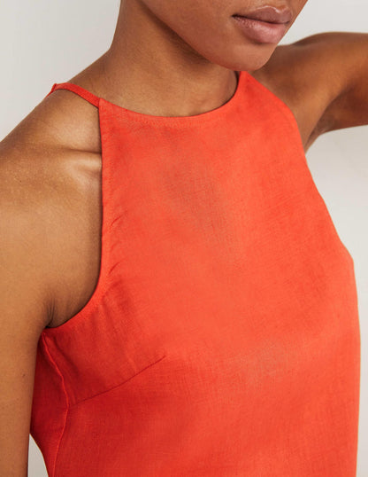 Boden Strappy Halterneck Linen Top - /Orange