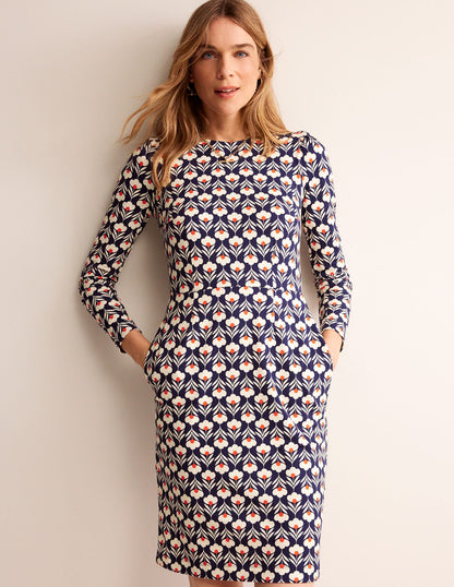 Boden Long Sleeve Ruched Dress with Pockets