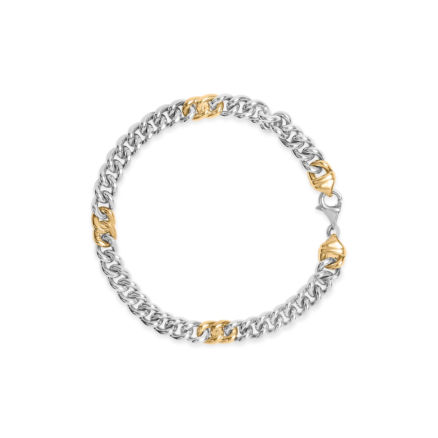 Haus of Brilliance 10K Yellow Gold Plated .925 Sterling Silver 1/5 Cttw Diamond Curb Chain Bracelet (J-K Color, I2-I3 Clarity) - 7.5 Inches