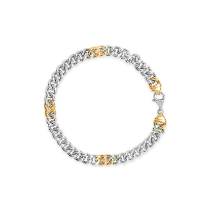 Haus of Brilliance 10K Yellow Gold Plated .925 Sterling Silver 1/5 Cttw Diamond Curb Chain Bracelet (J-K Color, I2-I3 Clarity) - 7.5 Inches