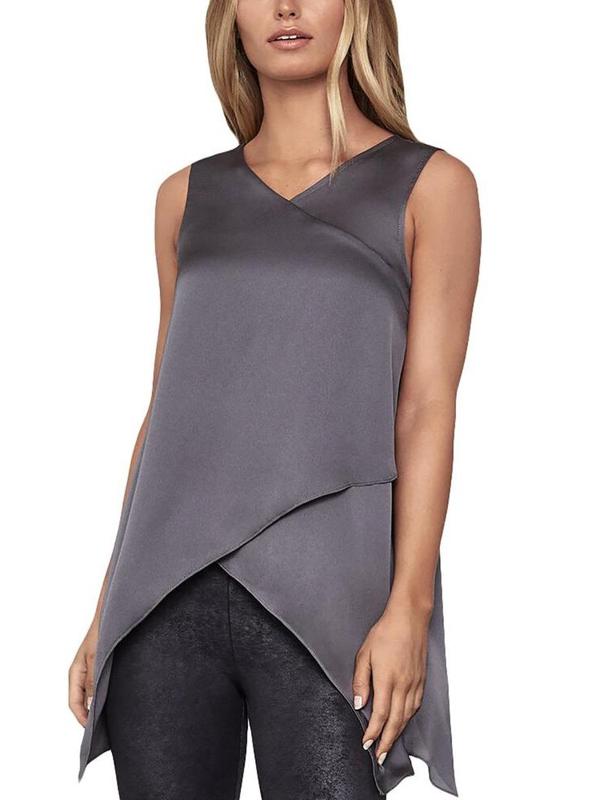 BCBG Maxazria Asymmetric Sleeveless Blouse - /Gray - S