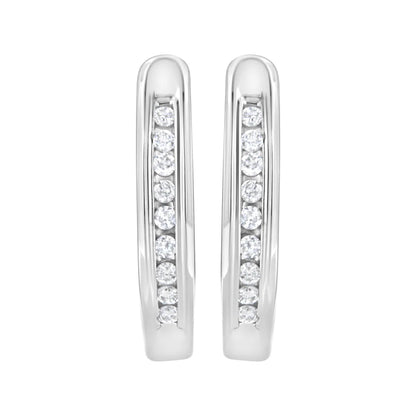 Haus of Brilliance .925 Sterling Silver 1/4 Cttw Lab Grown Diamond Hoop Earring (F-G Color, VS2-SI1 Clarity)