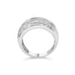 Haus of Brilliance .925 Sterling Silver 1.0 Cttw Baguette-Cut Diamond 6-Row Channel Set Domed Tapered Cocktail Fashion Ring (H-I Color, I2-I3 Clarity) - Size 7-3/4