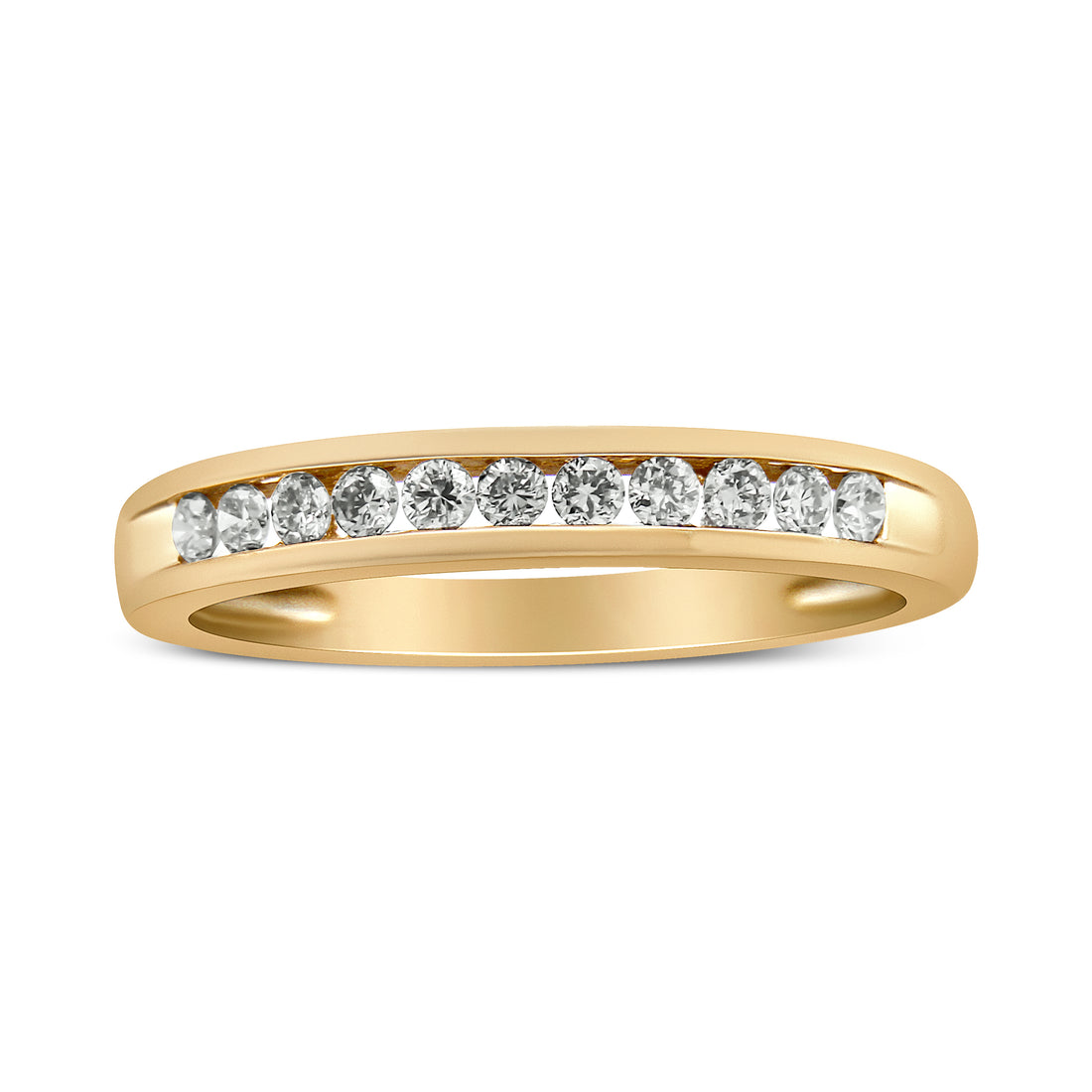 Haus of Brilliance IGI Certified 1/4 Cttw Diamond 10K Yellow Gold Channel Set Band Style Ring (J-K Color, I2-I3 Clarity) - Size 8