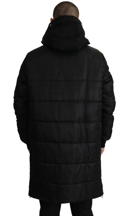 Dolce &amp; Gabbana Elegant Black Hooded Parka Winter Jacket/IT46 | S/Black